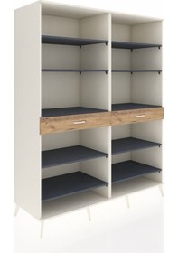 Resim Kronos Gardrop 10 Raflı 2 Çekmeceli 176x59x221 Aytaşı-antrasit/çam Antrasit/çam 