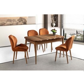 Resim Hazar Mobilgen Porto Sandalye 130+37 Kelebek Kütük Hg Açılabilir Masa Takımı Kahverengi 