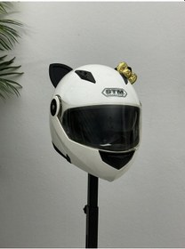 Resim Motor & Motosiklet Gold Fiyonklu Siyah Kedi Kulak Kask Dış Aksesuarı Diğer 
