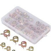 Resim Padalink 10'lu Farklı Boy 6-17mm Galvanizli Yaylı Hortum Klips Seti - Otomobil Su/gaz Boruları İçin Sabitleme Aparatı 100 Adet + Depolama Kutusu 
