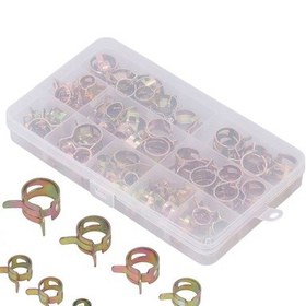 Resim Padalink 10'lu Farklı Boy 6-17mm Galvanizli Yaylı Hortum Klips Seti - Otomobil Su/gaz Boruları İçin Sabitleme Aparatı 100 Adet + Depolama Kutusu 