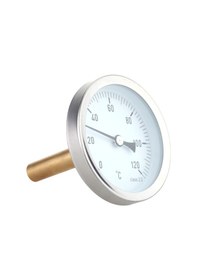 Resim Mufunye Sıvı Sıcaklık Ölçer - 0-120 C Alüminyum Gövde, Su Geçirmez, 63mm Kadran 1/2 Bsp Vida 