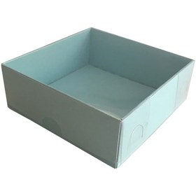 Resim Asetat Kapaklı Karton Kutu Düz Renk 8X8X3 50 Adet Mavi N11.9155 
