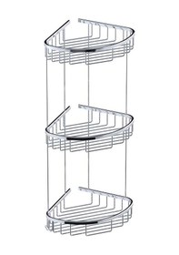 Resim Paslanmaz Pirinç Üçlü Oval Şampuanlık Krom 18x18 Krom 