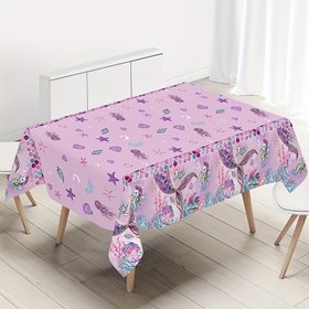 Resim 1 adet, Denizkızı Kuyruğu Plastik Masa Örtüsü - Denizkızı Temalı Doğum Günü Parti Süslemesi için Tek Kullanımlık Dikdörtgen Masa Örtüsü, Deniz Altında Masa Örtüsü 6-8 Kişilik Deniz, Gençler Duşları, Düğün Dekoru, Gelin Duşu, Tatiller ve Aile Partisi Gereksinimi 