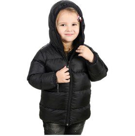 Resim Spor Kız Çocukpolarlı Kürklü Kapüşonlu Su Geçirmez Rüzgara Dayanıklı Şişme Mont-87 Siyah 