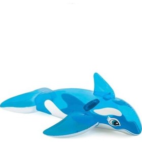 Resim Mavi Balina Deniz Yatak Tutmaçlı Şeffaf Balina Binici 152x114 Cm 