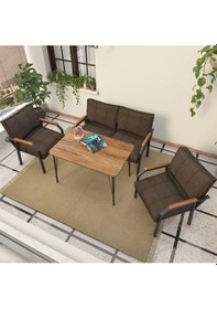 Resim Mygusi Hayal Balkon, Bahçe, Cafe, Teras - Metal Kanepe Koltuk Takımı - 2+1+1 Masali Kahve 