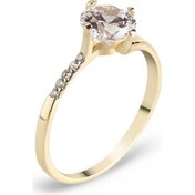 Resim Chavin 0.80 Carat Tek Taş Sarı Altın Yüzük Br12 