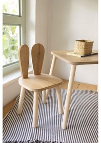 Resim Montessori Çocuk Bunny Sandalye 1 Adet Kahverengi 