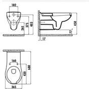 Resim Creavit Bd320 Bedensel Engelli Asma Klozet Beyaz Ve Kapak 