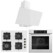 Resim Ferre Fryart Sc serisi Wok'lu Beyaz 3'lü Ankastre Set ( xe63cb-sc406-d078 ) 