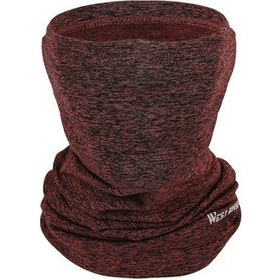 Resim Kış Bisiklet Yüz Maskesi Boyun Eşarp Elastik Sıcak Polar Balaclava - Kırmızı 