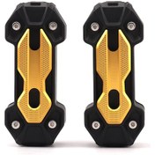 Resim Skycity Motosiklet 22-25mm Tampon Koruması: Yırtılma Ve Aşağı Çıkmayı Engelle, Zırhlı Abs+alüminyum, Sarı Renk, Dekoratif Ve Dayanıklı 