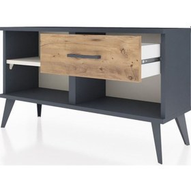 Resim Arges Şifonyer Tek Raflı Tek Çekmeceli 88x30x48 Antrasit-aytaşı/çam Aytaşı/çam 