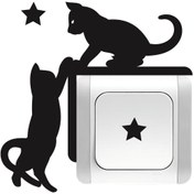 Resim nehay shop Priz Kedi özel yeni sticker Set Siyah Kedi Yıldız Etiket Duvar özel yeni sticker 