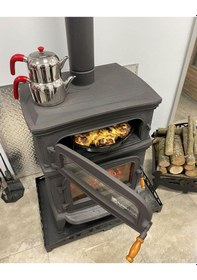 Resim Fs-034 Altara Premium Lüx 3 Camlı Kuzineli Soba 