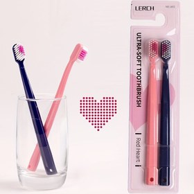 Resim Çiftler İçin 2/4/6'lı Paket Yumuşak Kıllı Diş Fırçası - Ultra Yumuşak Polipropilen Seyahat Diş Fırçaları, Ergonomik Saplı, Kompakt Tasarımlı & Kalp Şeklinde Ambalajlı - Hassas Dişler & Diş Etleri İçin Unisex Yetişkin Diş Bakımı, Seyahat Dostu Ağız Hijyeni Esasları 