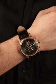 Resim Daymond Rene Siyah Deri Kordon Erkek Saati 