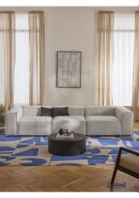 Resim Most Mollis 3 Modül Kanepe Koltuk 01 Lüks Beyaz Bukle Kumaş Yumuş 