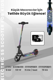 Resim Fable Elektrikli Çocuk Scooter! 130W, 2 Teker, Led Işıklı, Katlanabilir 