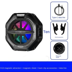 Resim comse Magsafe Destekli Güçlü Telefon Soğutucu Radyatör Kablolu Rgb Fan 4 Modlu Mıknatıslı ve Mandallı 