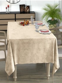 Resim Daily Series Kadife Dokulu Bej Rengi Masa Örtüsü Bej 