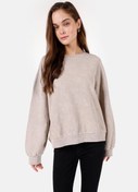 Resim Comfort Fit Yuvarlak Yaka Kadın Bej Sweatshirt Colin's