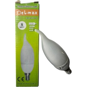 Resim Elmax 8W E14 Kıvrık Tasarruflu Buji Günışıgı Ampul 2700K 