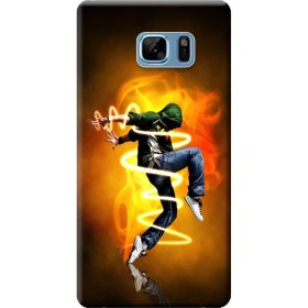 Resim Ceppare Samsung Galaxy Note Fe Kılıf (Fan Edition) SM-N935F Desen Baskılı Silikon Kapak Alev Hiphop STK:131 