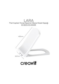 Resim Creavit Lara Thermoplast Yavaş Kapanan Klozet Kapağı KC1603.03.0000E 