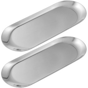 Resim Kaşıklık, Mücevher Tepsisi, Tuvalet Tepsisi Ve Banyo Tepsisi, Çok Amaçlı Paslanmaz Çelik Aynalı Oval Tasarım Gümüş, 2'li Paket Diğer 