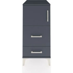 Resim Kronos Komodin Tek Raflı 2 Çekmeceli Tek Kapaklı 44X59X96 Antrasit-Antrasit 