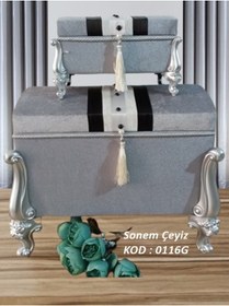 Resim Sandık Dünyası Söz Nişan Bohça Gelin Damat Çeyiz Sandığı 2li 0116g 