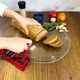 Resim Decorita Kanallı Cam Kesme Tahtası - Cam Kesme Tablası | Saydam | ÇAP32CM | Patentli Ürün 