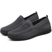 Resim Gri Örgü Erkek Ayakkabısı Yaz Nefes Loafer'lar Üzerinde Kayma Yumuşak Moccasins Ayakkabı Erkek Flats Erkek Sürüş Ayakkabısı 2023 Gri 
