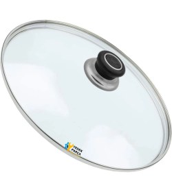 Resim Tencere Sahan Tava Cam Kapağı Kapak 24 cm Siyah Tutma Tepesi 