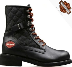 Resim Harley Davidson 025G100078 New Worker Deri Postal Kadın Bot Siyah-Cilt 