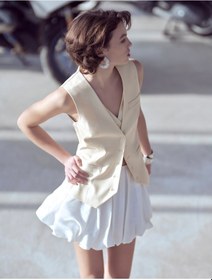 Resim Koton Blazer Yelek Çift Katmanlı Düğmeli Fleto Cepli Sarı 4sak20086uw Sarı 