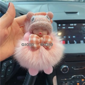 Resim Silver1 Gıoıo Yeni Ipek Eşarp Anahtarlık Kişiselleştirilmiş Inci Papyon Çanta Çekicilik Dokuma Anahtarlık (Yurt Dışından) 