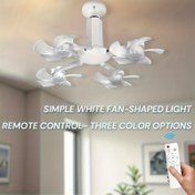 Resim 20W Işık + 20W Fan LED Tavan Vantilatörü, Uzaktan Kumandalı, 3 Renk 3 Hız Ayarı, Zamanlayıcı Fonksiyonu, E26/27 Vidalı Taban, Mutfak, Yatak Odası, Balkon, Oturma Odası İçin Uygun, Katlanabilir Tasarım, Geniş Hava Akışı için Uzatılmış Direkli, Ultra Sessiz Yüksek Hava Hacmi 