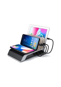 Resim Ally Multiport 10W Wireless Kablosuz Şarj Cihazı Organizer Stand (121664883)-Siyah 