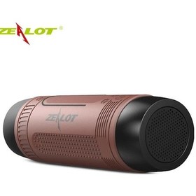 Resim Zorlu Koşullara Dayanıklı Zealot S1 Bluetooth Hoparlör: Fm Radyo, Tf Kart, Aux, El Feneri, Su Geçirmez, 8 Saat Müzik. - Kahve 