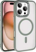 Resim iPhone Uyumlu 16 Pro Kılıf Wireless Şarj Özellikli Krom Magsafe Silikon Kapak 