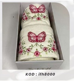 Resim Bilmar 3 D Nakışlı Kadife Analı Kızlı Yüz Ve Mutfak Havlusu 1+1 2 Li Set Çok Renkli 