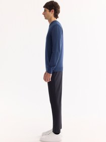 Resim Avva Erkek Lacivert Bisiklet Yaka Viskon Karışımlı Basic Triko Regular Fit Kazak B005021 