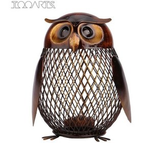 Resim Jms Tooarts Baykuş Şekilli Metal Para Kutusu Ev Mefruşat Ürünleri Crafting Hediye 