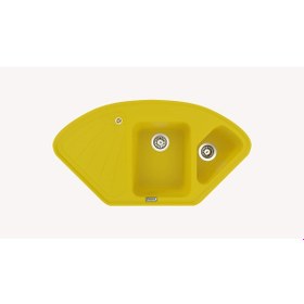 Resim Polex Cristalüx Granit Evye P-CR1 Sarı Tezgah Altı Ve Tezgah Üstü Mutfak Evyesi 104.5x57 CM 