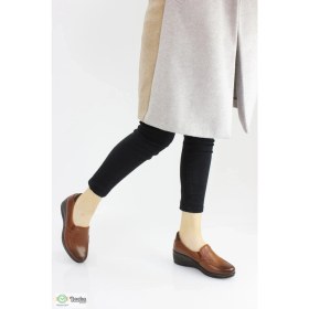 Resim Forelli Kadın Bağcıksız Hakiki Deri Ortopedık Dolgu Topuk Ayakkabı F24/CM57609 