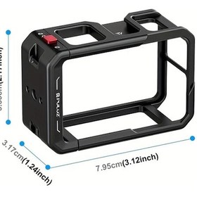 Resim Xuweiwei Djı Osmo Action 5 Pro 4 3 İçin Puluz Alüminyum Alaşımlı Kafes Genişletme Adaptörü Çerçeve Lens Kapak Siyah Altın 